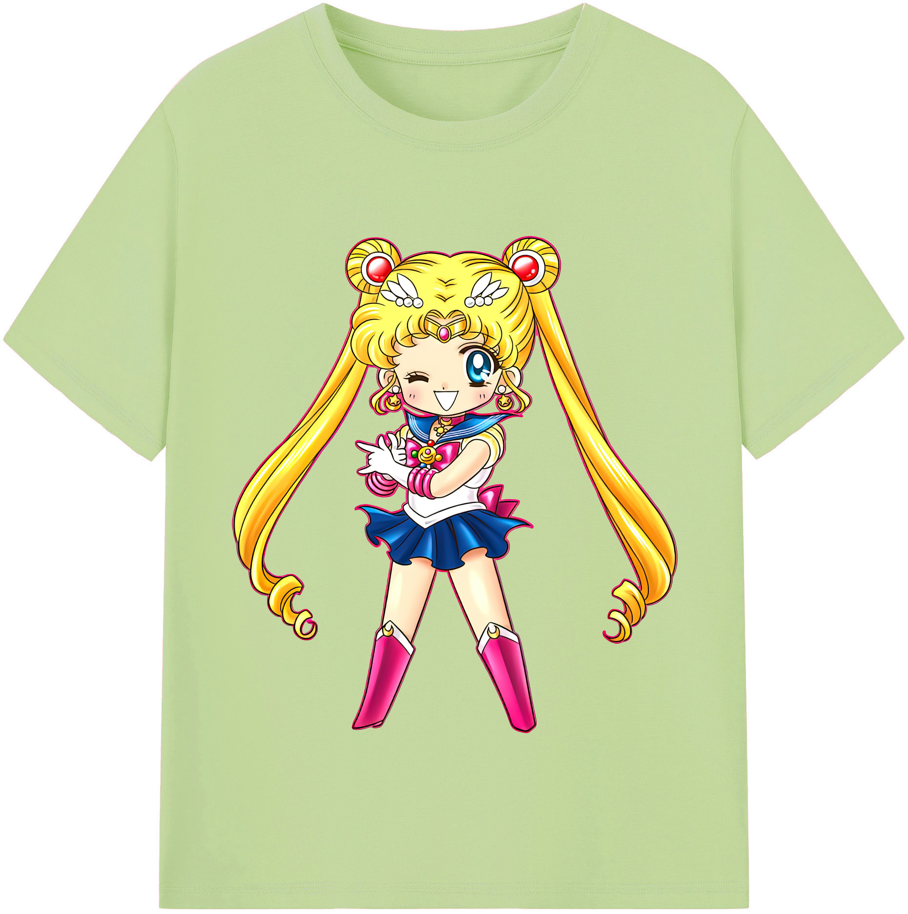 （画像用） 美少女戦士セーラームーン 月野 うさぎ つきの うさぎ Sailor Moon Tsukino Usagi 綿100％半袖Tシャツ（フロントプリント）